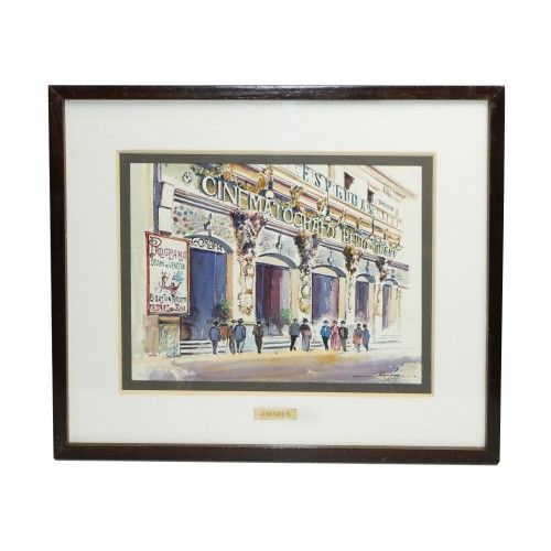 Acuarela realizada durante el periodo 1993-1995 por Josep Marfá - Fachada del Beliograff